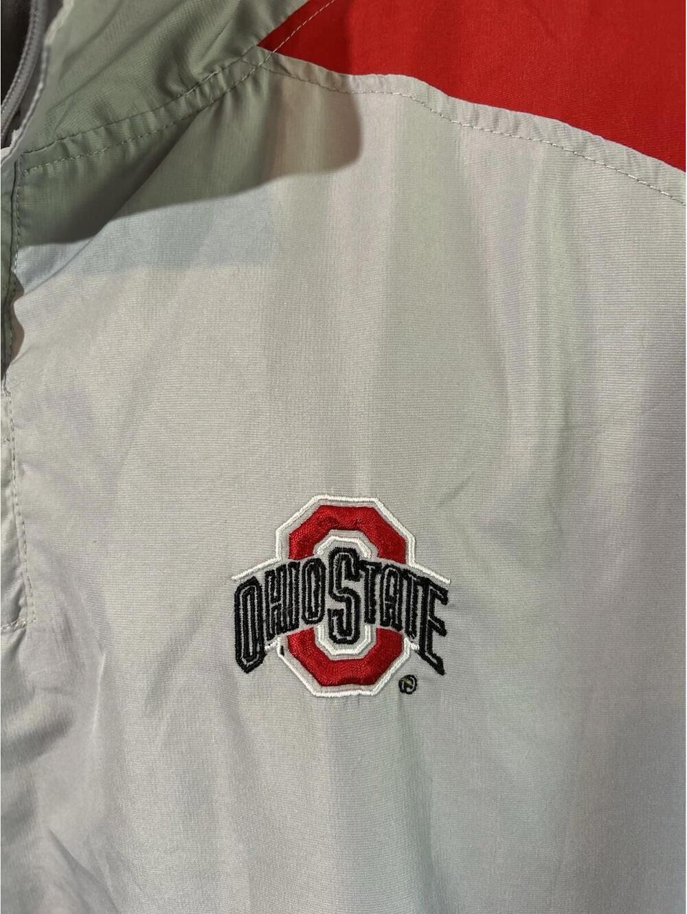 NCAA Brand Ohio State Buckeyes 1/4 Zip Pullover Jacket Mens Large Windbreaker - Picture 2 of 7